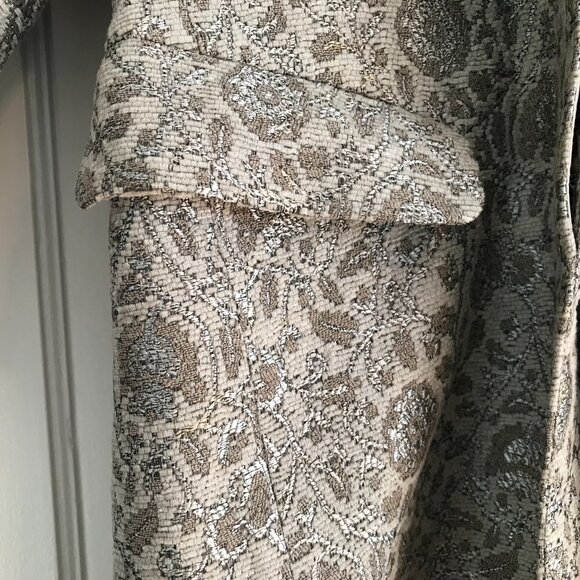 Isda & Co | Faux Fur Collar Jacquard Coat - Picture 8 of 12